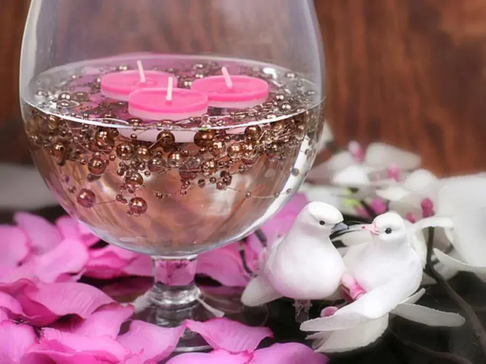 Bižuterní perličky - srdíčka - na silonu - RŮŽOVÁ - posl. 1ks