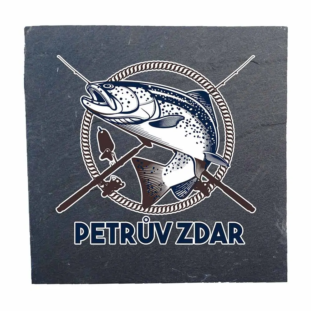 Kameninový podtácek Petrův zdar - pro rybáře
