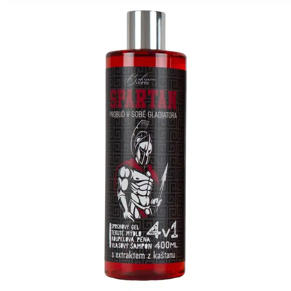 4v1 sprchový gel, šampon, mýdlo a pěna pro muže 400ml - Spartan