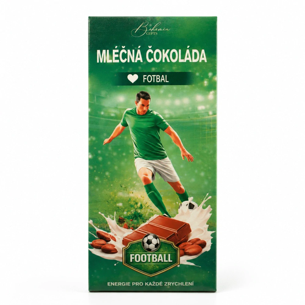 Dárková mléčná čokoláda 100 g – FOTBAL