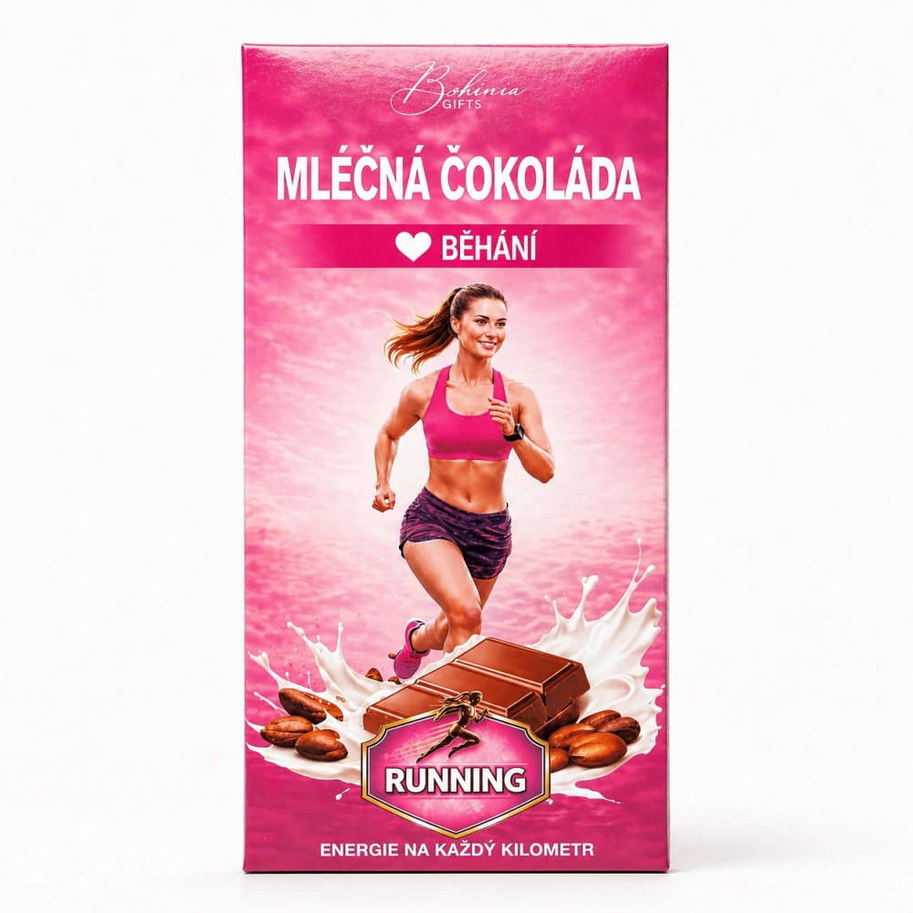 Dárková mléčná čokoláda 100 g – BĚH