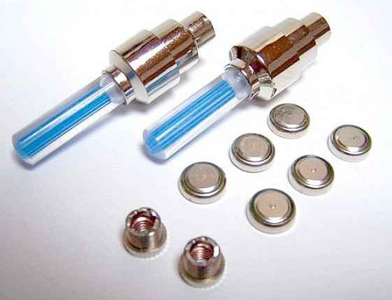 Svítící ventilky modré 2ks v balení