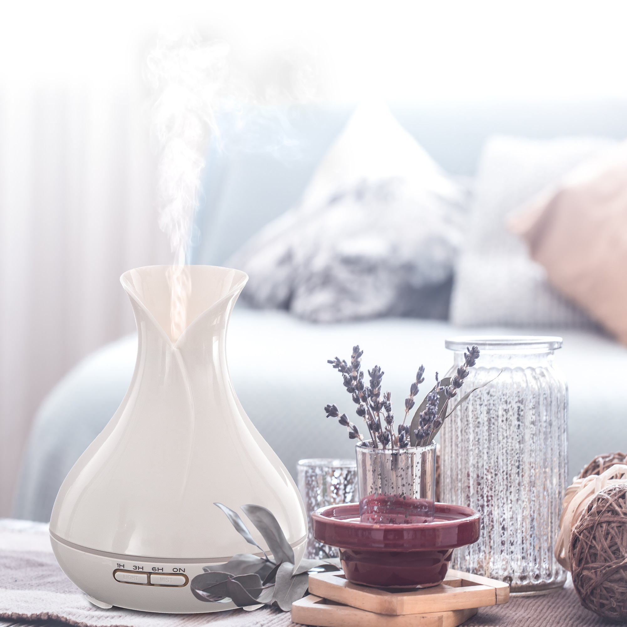Aroma difuzer Vulcan bílý lesk Sixtol 