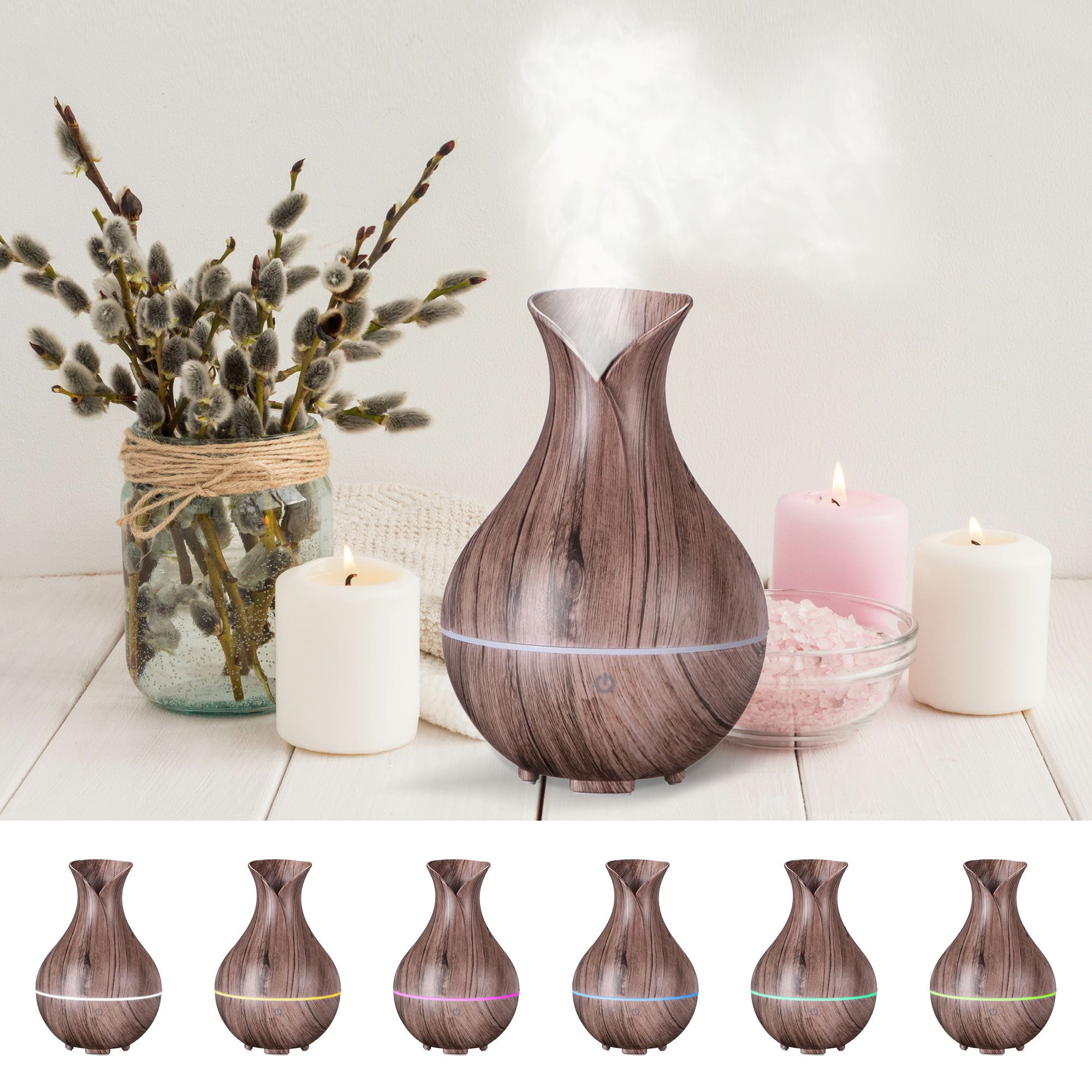 Aroma difuzer Bloom šedé dřevo Sixtol