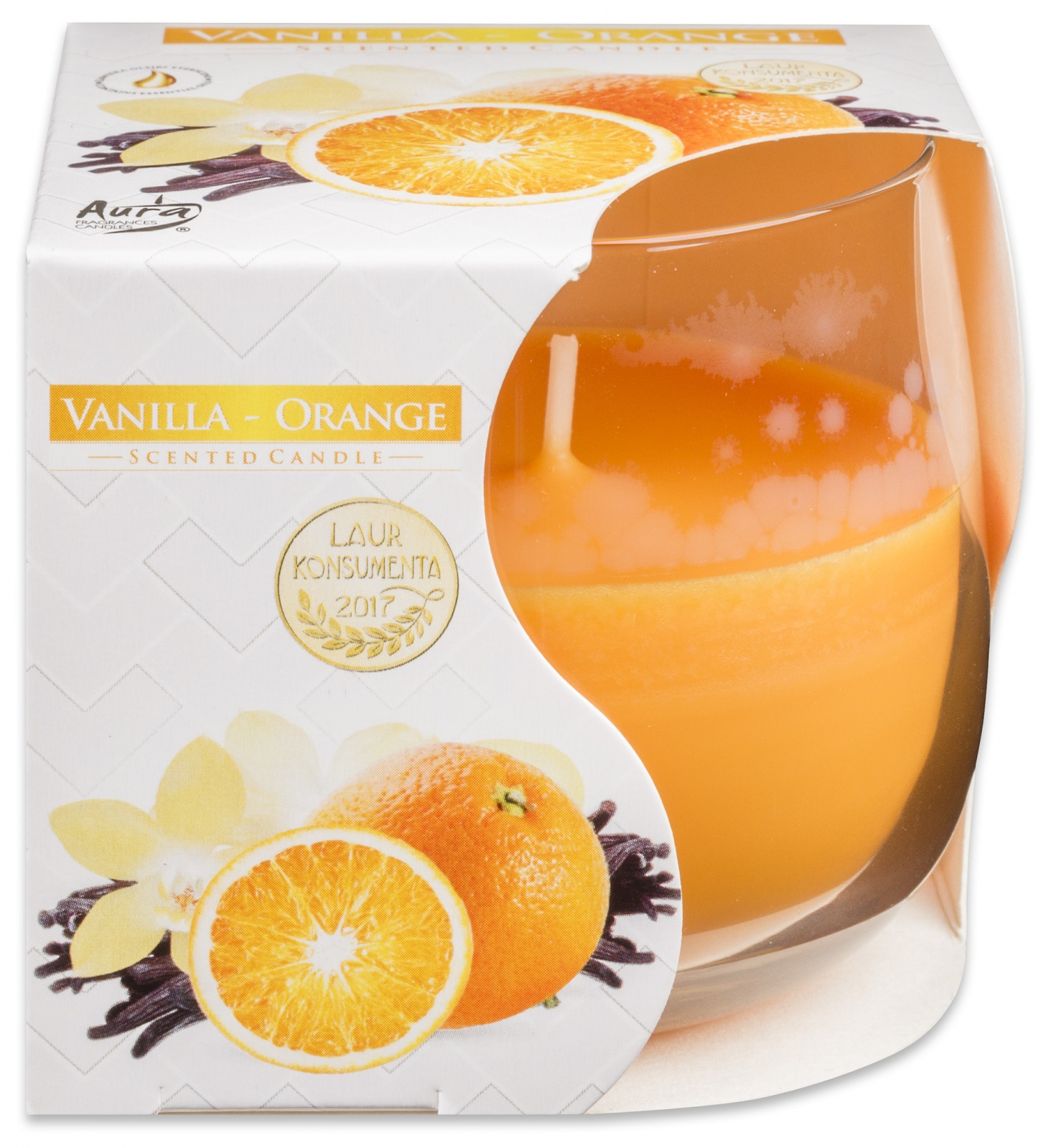Dekorativní svíčka vonná Vanilka a pomeranč 130g - posl. 1ks