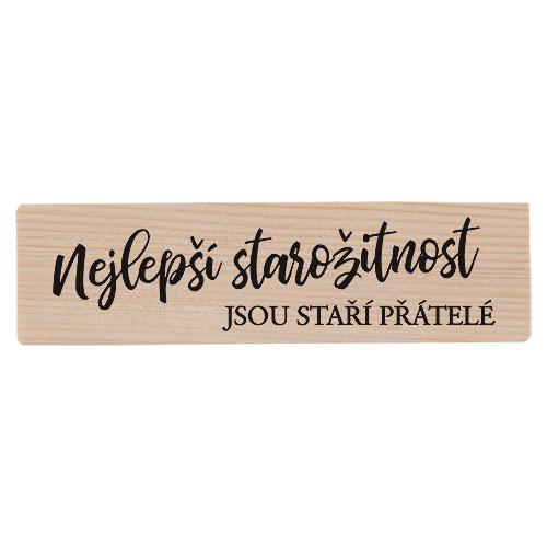 Dřevěná lavička + 2 panáky - Staří přátelé