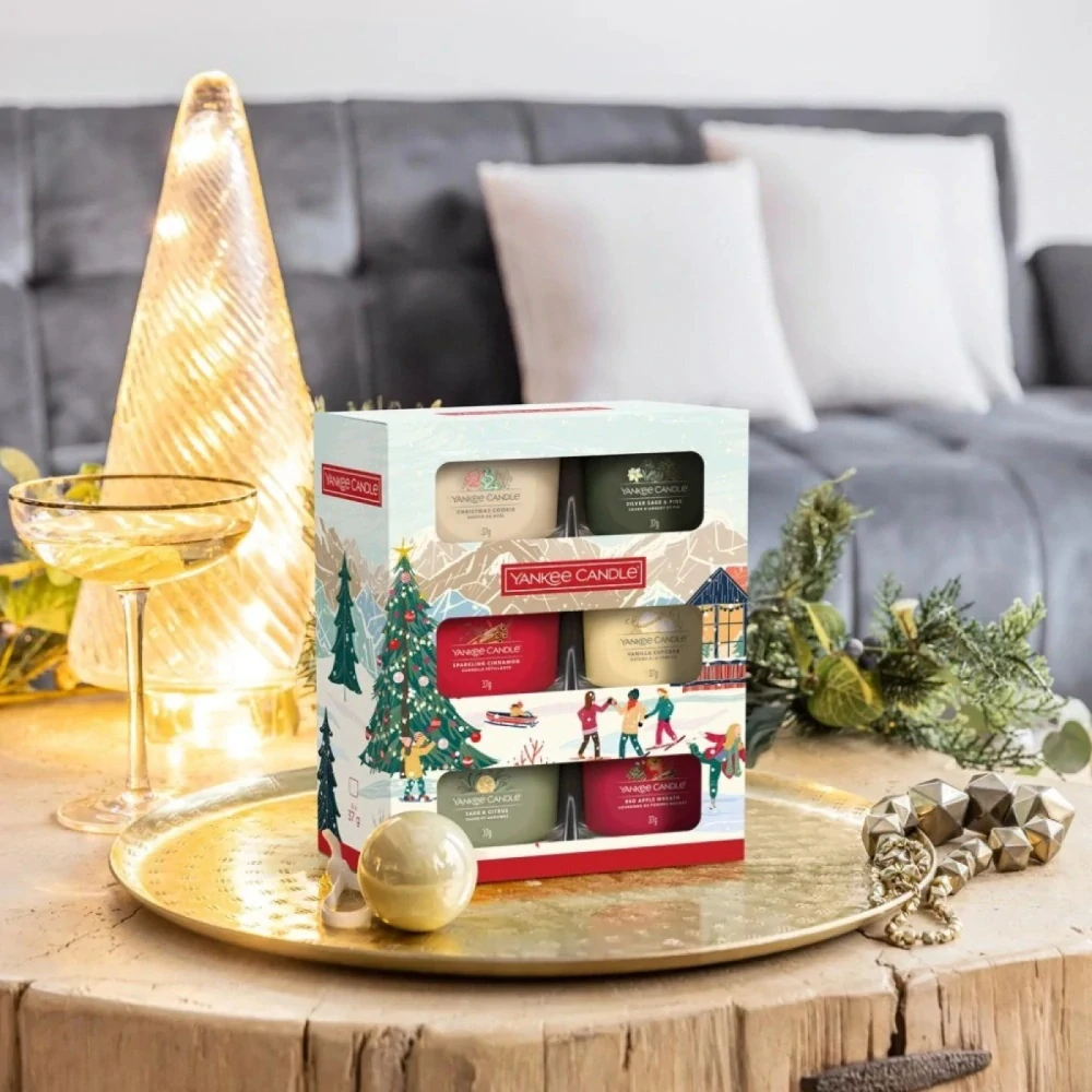 Vánoční sada votivních svíček ve skle Yankee Candle 6x37g