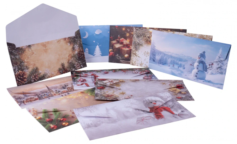 Dárkové vánoční obálky - sada 10 motivů