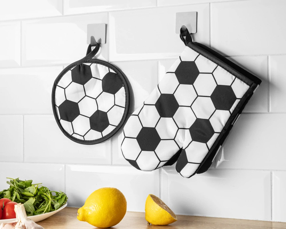 Kuchyňské rukavice + chňapka sada 2+1 Fotbal