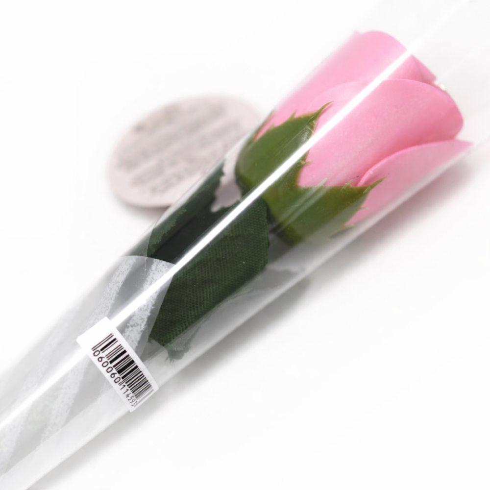 Mýdlová růže v celofánu světle růžová