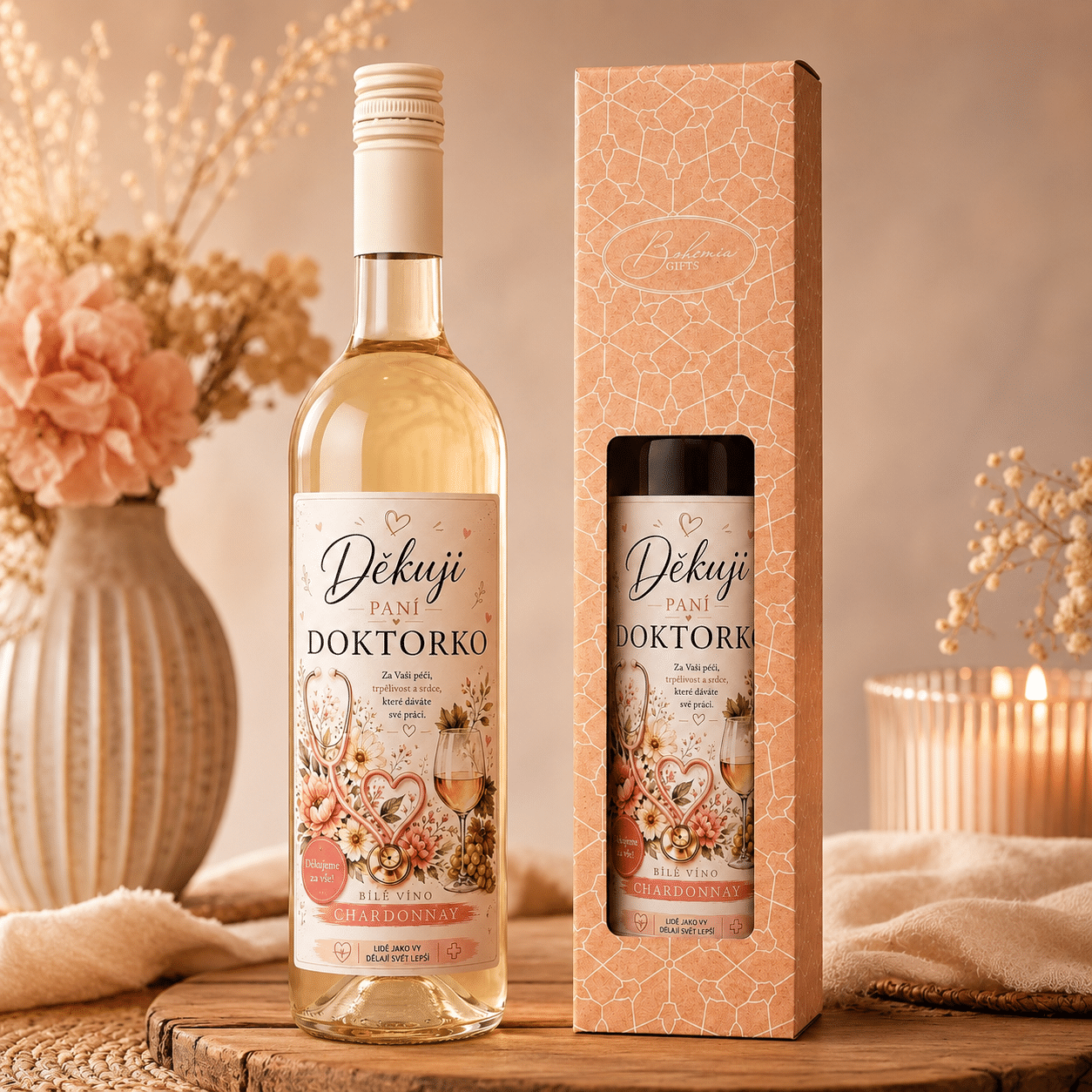 Dárkové víno - Děkuji paní doktorko Chardonnay 0,75