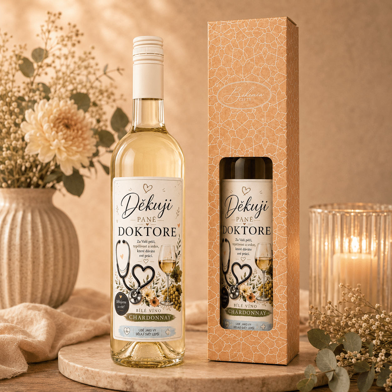 Dárkové víno - Děkuji pane doktore Chardonnay 0,75