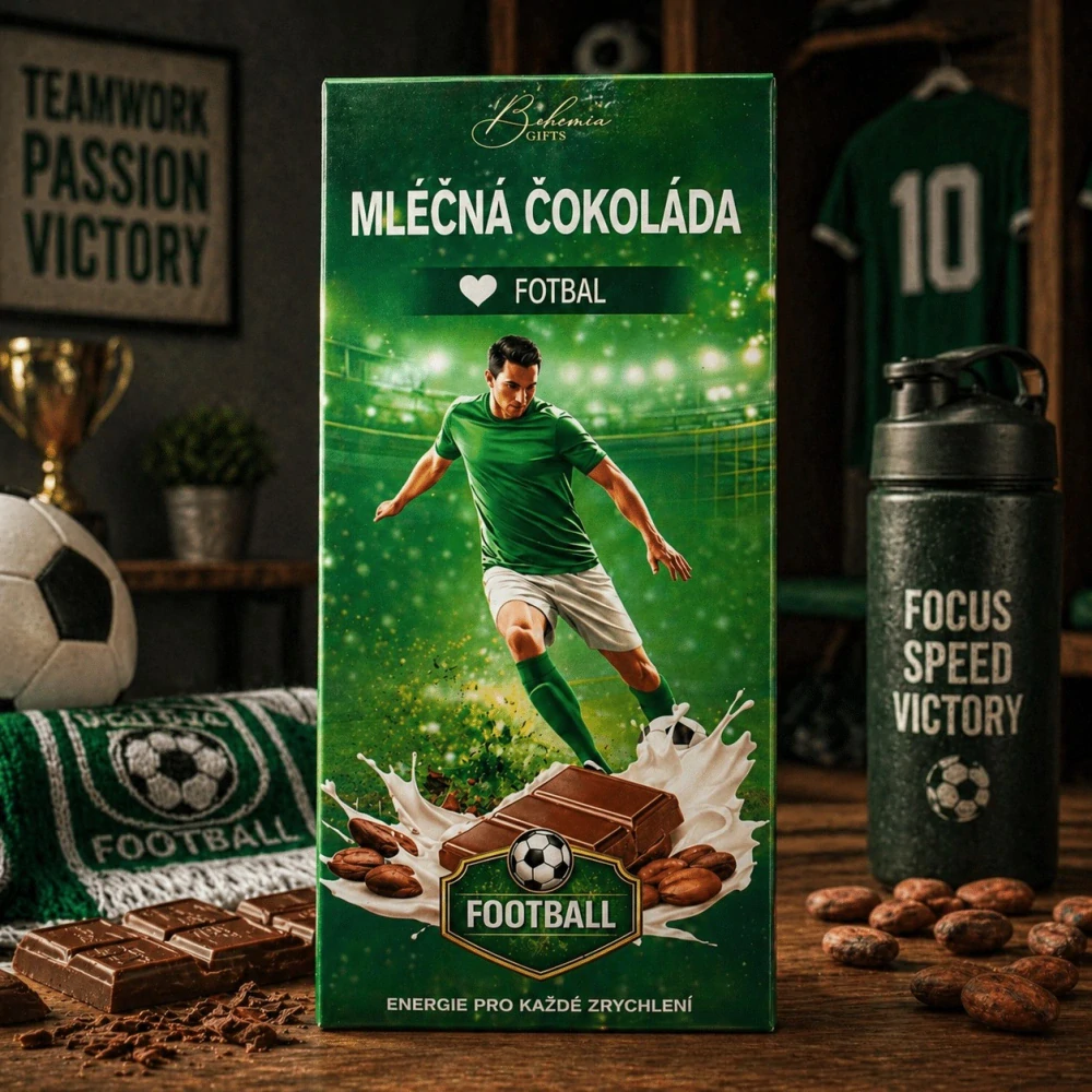 Dárková mléčná čokoláda 100 g – FOTBAL