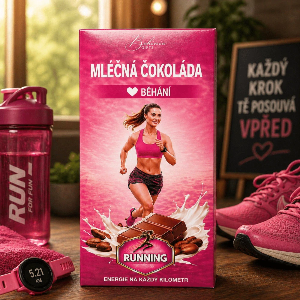 Dárková mléčná čokoláda 100 g – BĚH