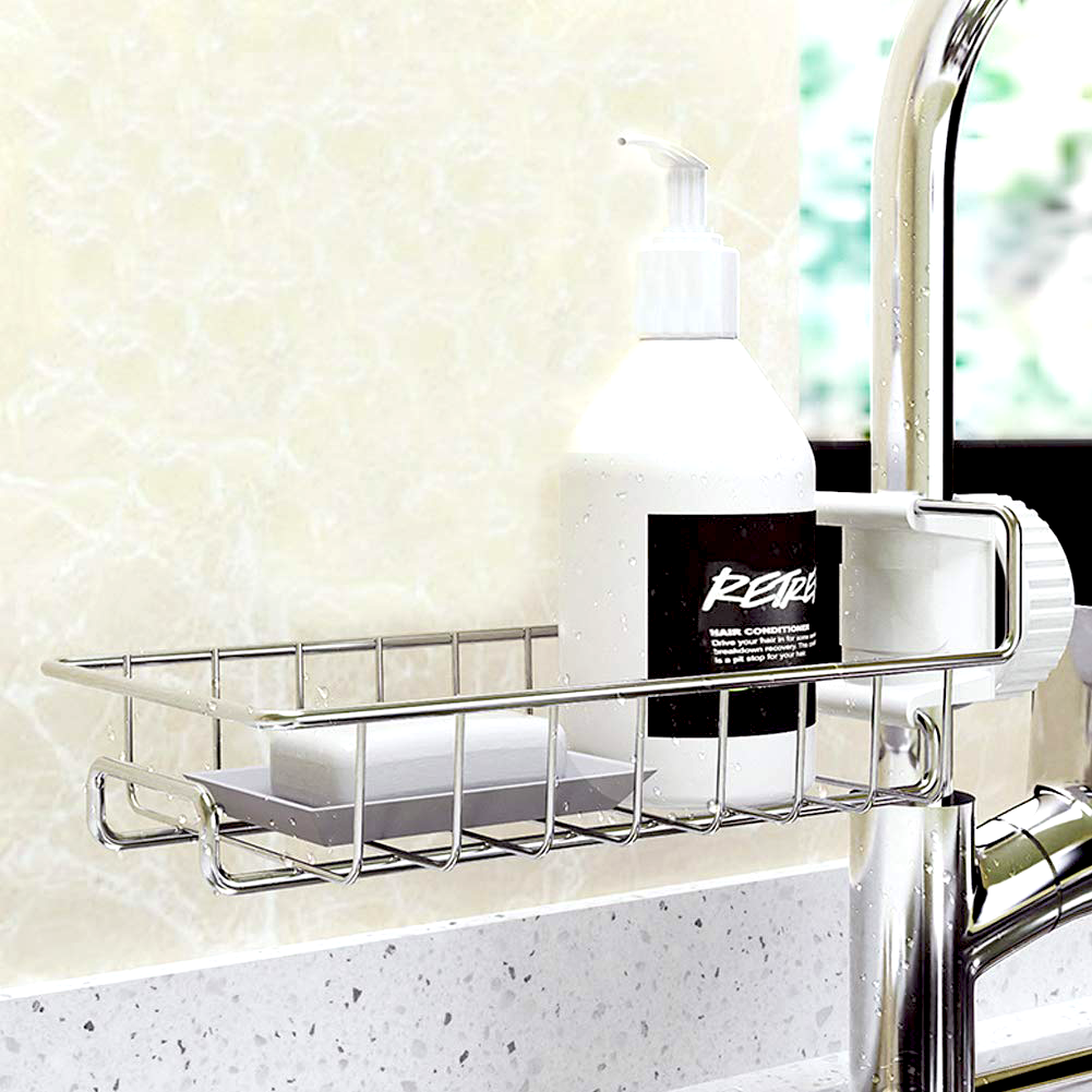 Polička na kohoutek nebo tyč ve sprše