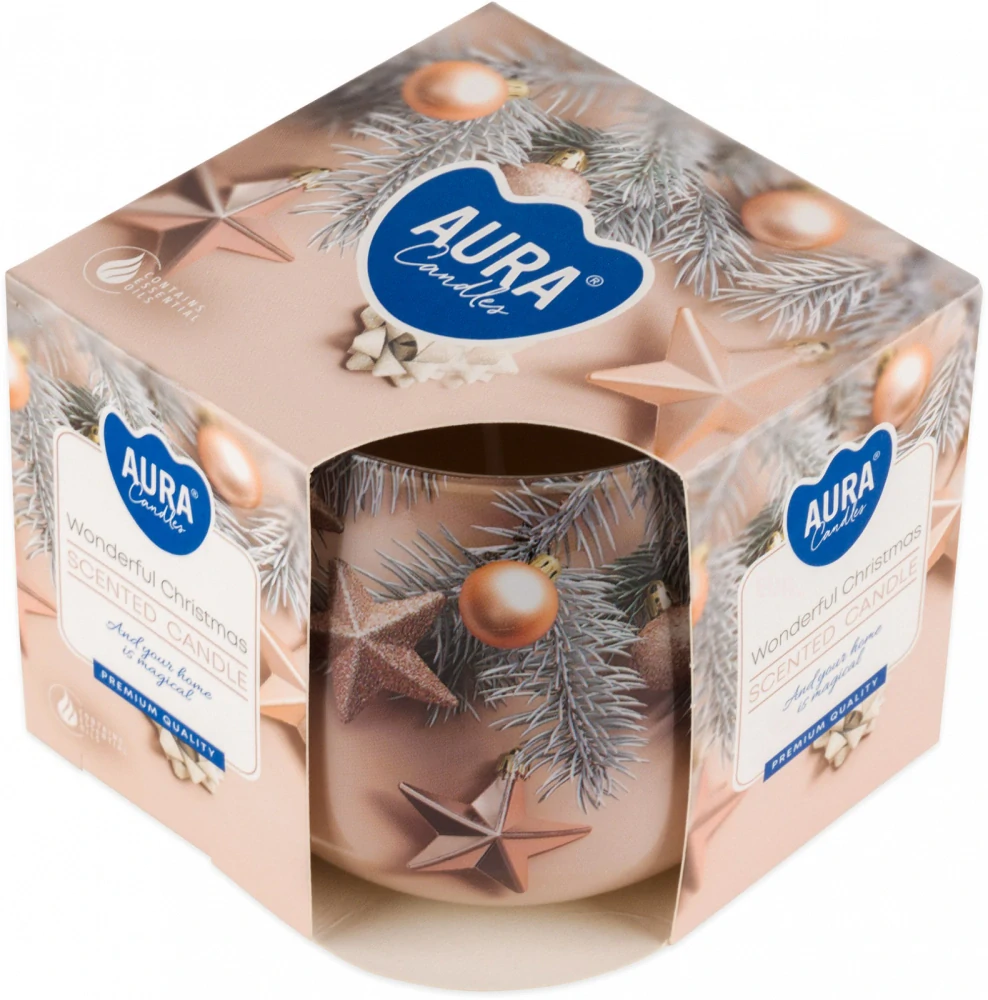 Dekorativní svíčka vonná Nádherné Vánoce 100g 