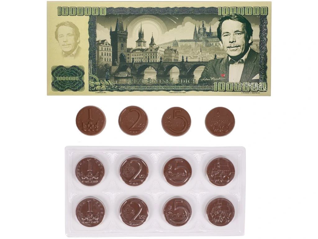 Milionová čokoládová bankovka 60g - prezidentská edice