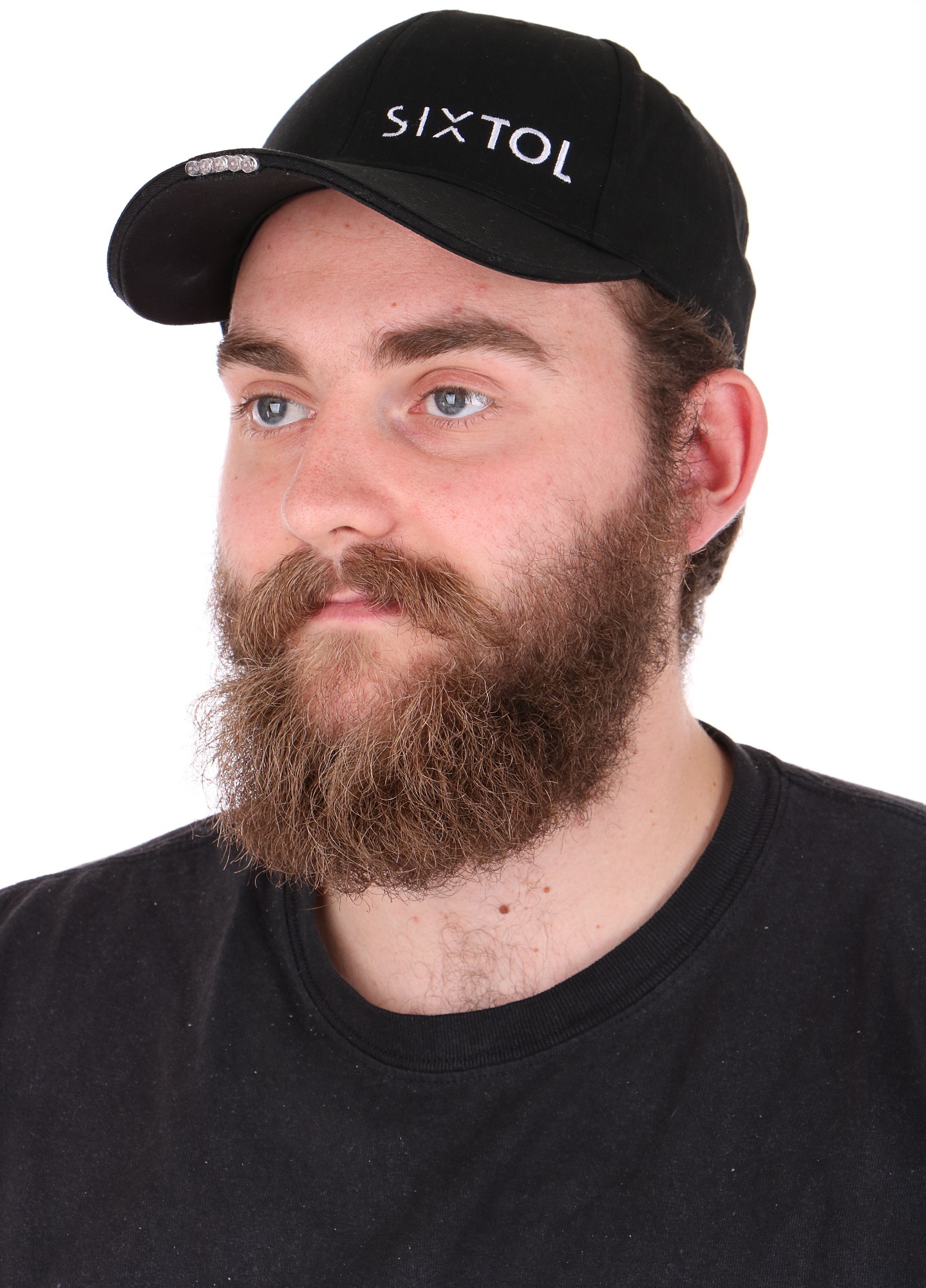 Kšiltovka s LED světlem 25lm nabíjecí černá