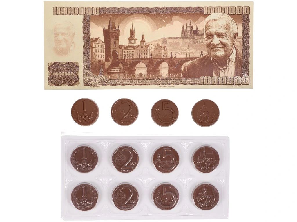 Milionová čokoládová bankovka 60g - prezidentská edice