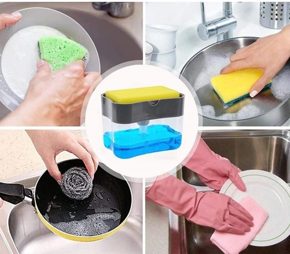 Dávkovač na saponát s houbičkou