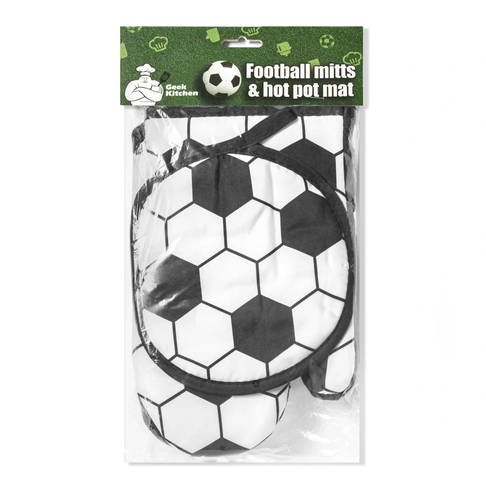 Kuchyňské rukavice + chňapka sada 2+1 Fotbal