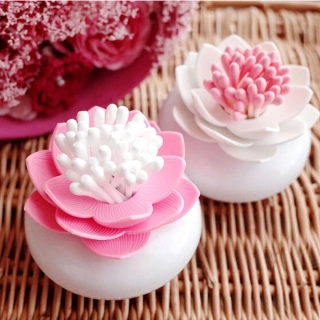 Dóza na vatové tyčinky - lotos - posl. 1ks