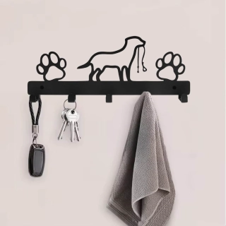 Kovový věšák do předsíně - Pes