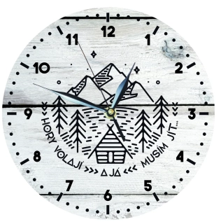 Dekorační hodiny pro turisty Hory volají