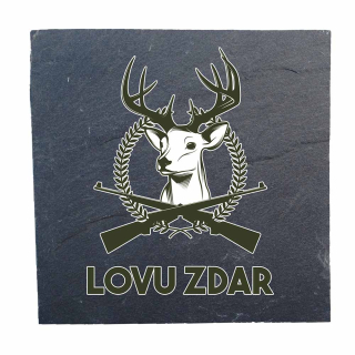 Kameninový podtácek Lovu zdar - pro myslivce