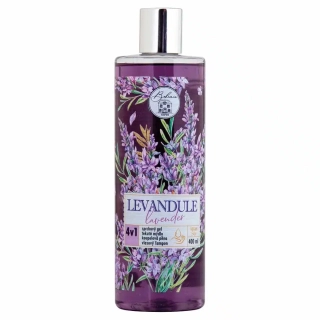 4v1 sprchový gel, šampon, mýdlo a pěna pro ženy 400ml - Levandule