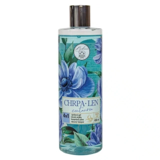 4v1 sprchový gel, šampon, mýdlo a pěna pro ženy 400ml - Chrpa a len