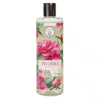 4v1 sprchový gel, šampon, mýdlo a pěna pro ženy 400ml - Pivoňka