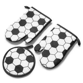 Kuchyňské rukavice + chňapka sada 2+1 Fotbal