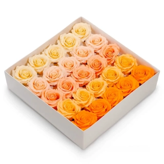 Mýdlový květ růže - 5vrstev 6cm - odstíny oranžové - 5 kusů