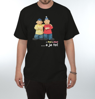 Tričko s potiskem Pat a Mat - Gesto - černá