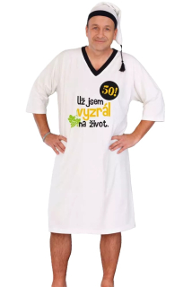 Pánská noční košile - 50 - bílá