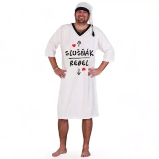 Pánská noční košile - Slušňák / Rebel bílá